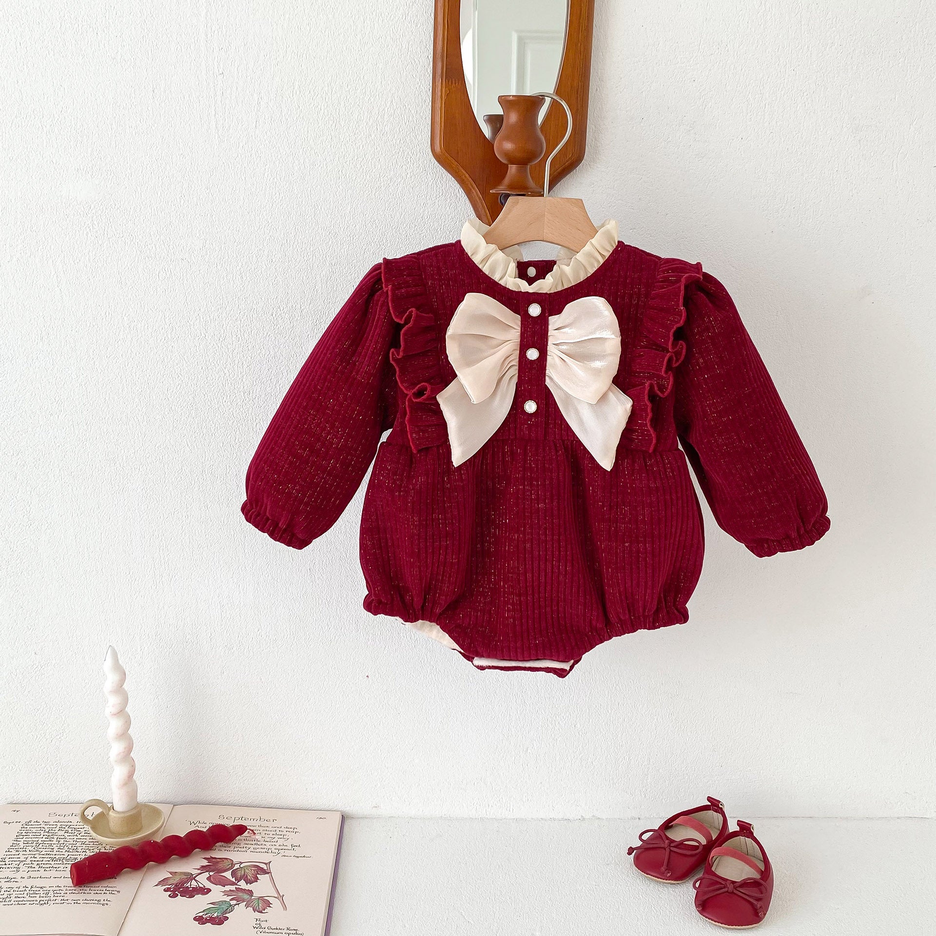 Fleece-lined Jumpsuit Baby Girl Rompers