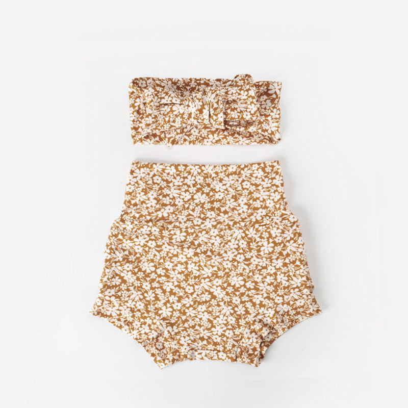 Flounced Sleeve Triangle Rompers Suit