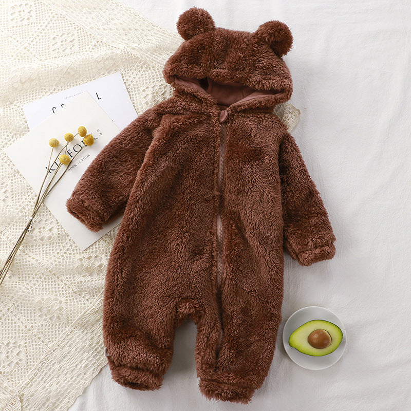 Newborn Warm Rompers Baby Plush Outer Wear