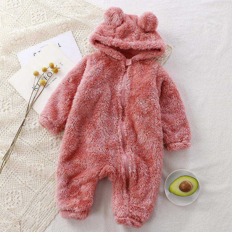 Newborn Warm Rompers Baby Plush Outer Wear