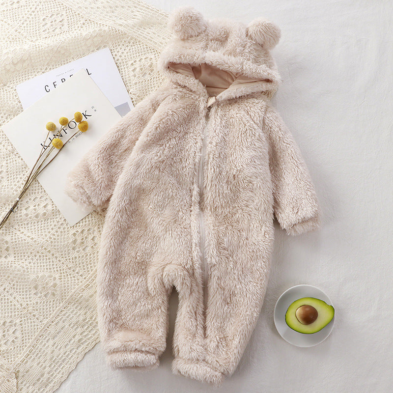 Newborn Warm Rompers Baby Plush Outer Wear