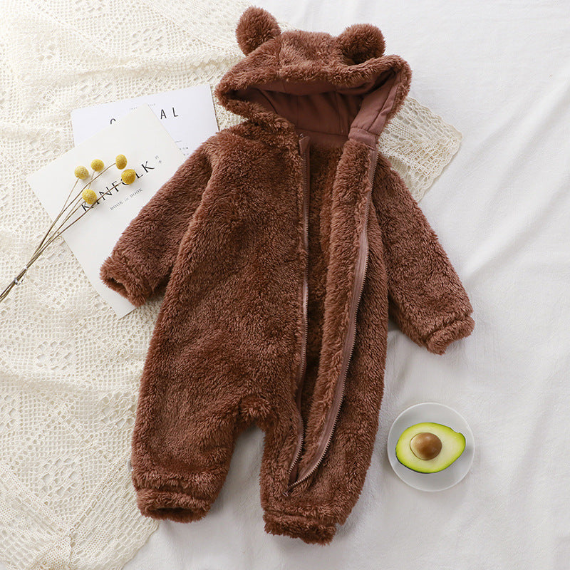 Newborn Warm Rompers Baby Plush Outer Wear