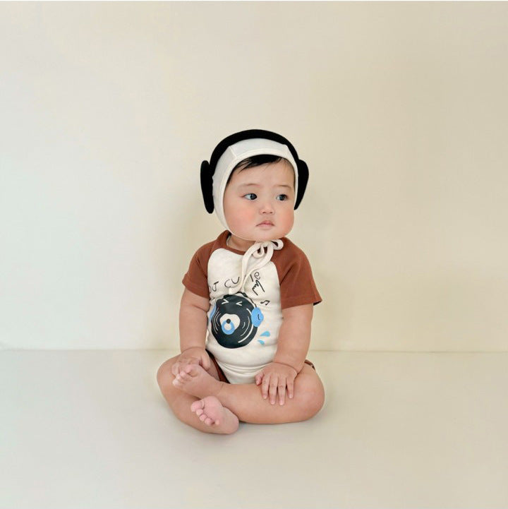 Ins Little DJ Print Modeling Romper Baby