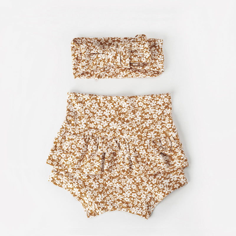 Flounced Sleeve Triangle Rompers Suit