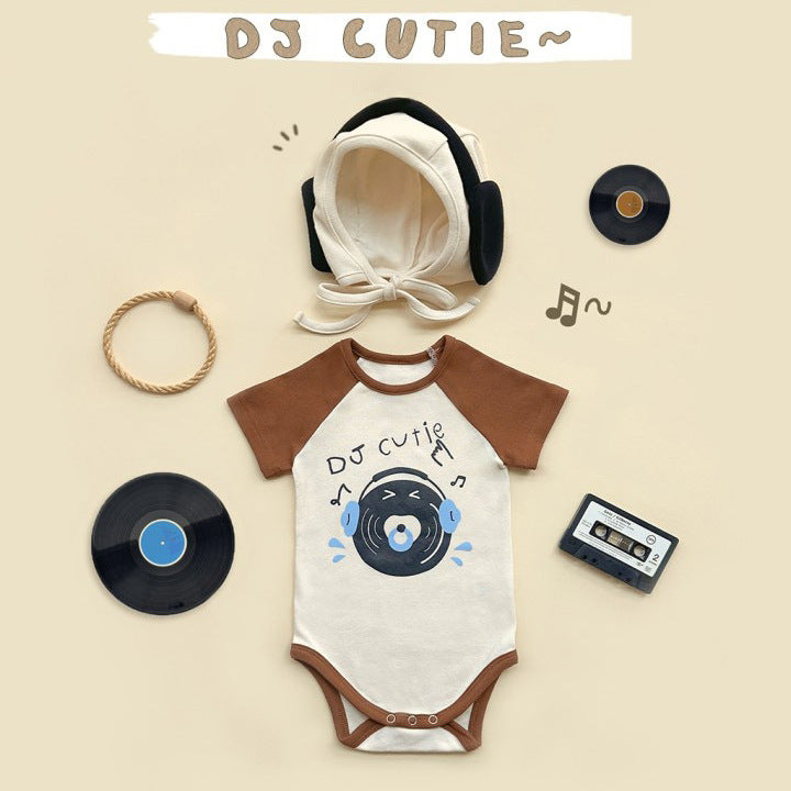 Ins Little DJ Print Modeling Romper Baby