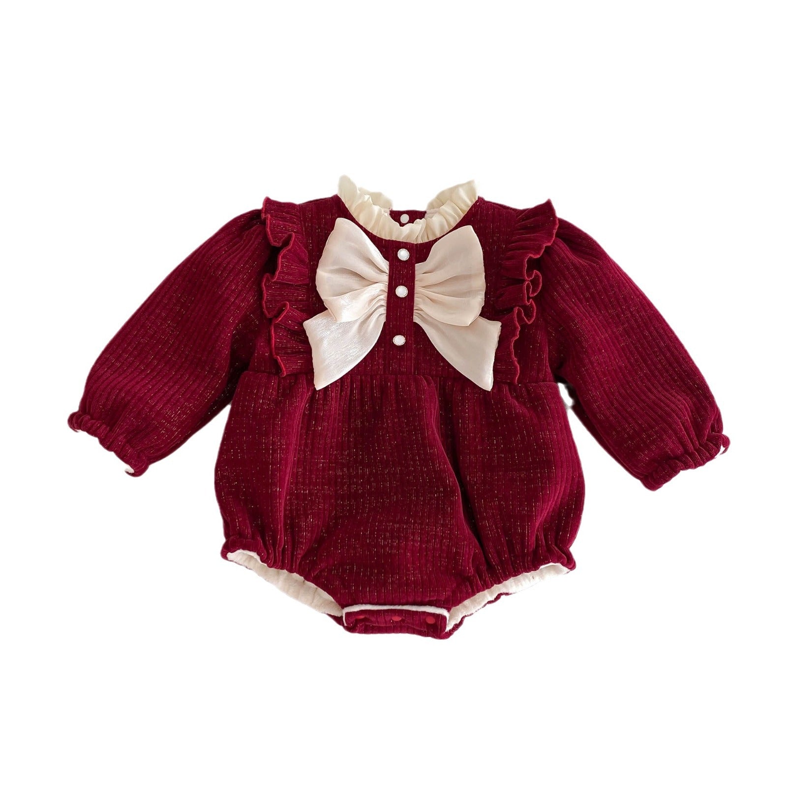 Fleece-lined Jumpsuit Baby Girl Rompers