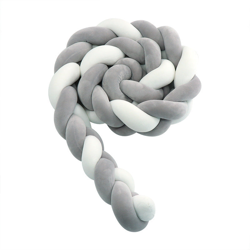 Braid Bed Rail Baby Crib Guard Knot Pillow