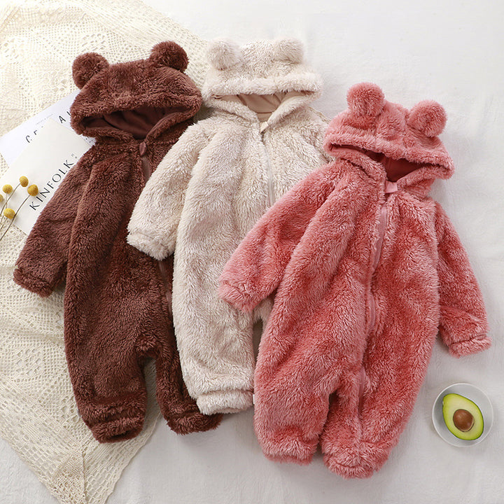 Newborn Warm Rompers Baby Plush Outer Wear