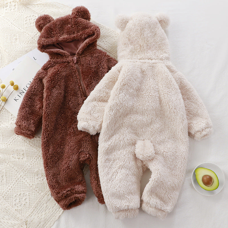 Newborn Warm Rompers Baby Plush Outer Wear