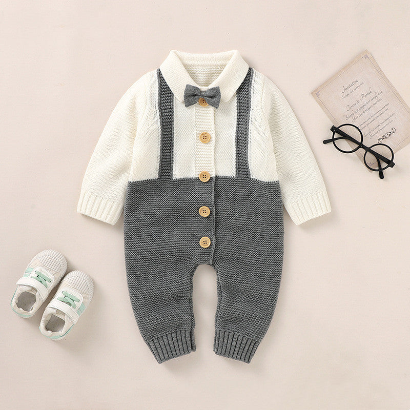 Autumn New Baby Gentleman One-piece Rompers